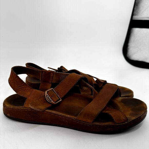 Chaco Wayfarer Sport Sandals Leather ChacoGrip LUVSEAT Sling Back Rust Brown 9 - Picture 4 of 8
